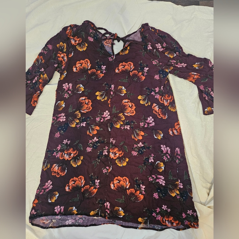 Floral Long Sleeve Dress - Multicolor